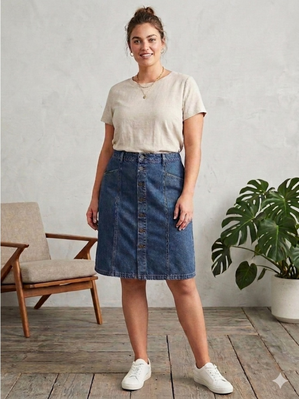 Old Navy Button-Front Skirt